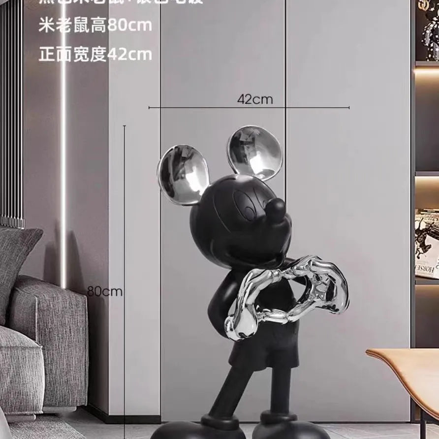 Internet Famous Mickey Mouse Large Resin Ornament Eco-Friendly Painted Floor-Standing for Living Room TV Cabinet Sofa Porch
