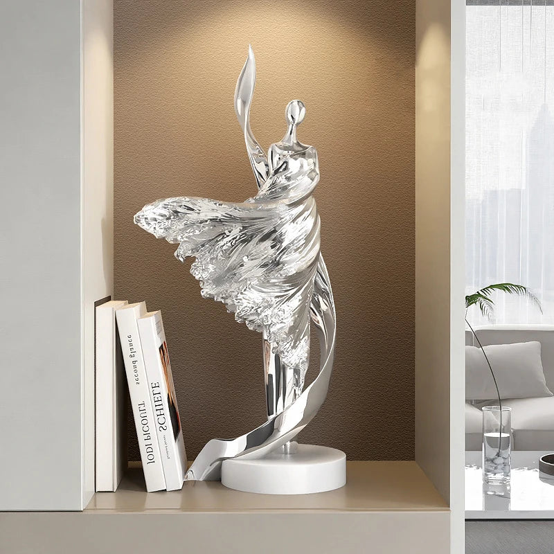Abstract Resin Figurine Sculpture Modern Golden Character Art Statue Elegant Home Decoration Ornament for Living Room Office