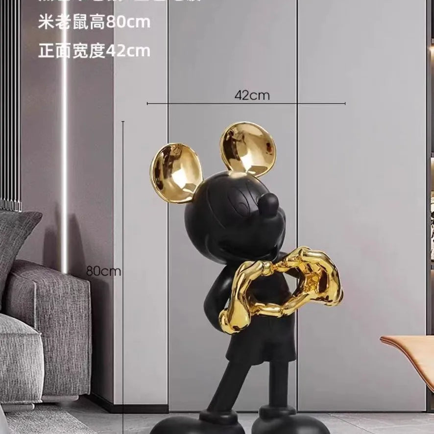 Internet Famous Mickey Mouse Large Resin Ornament Eco-Friendly Painted Floor-Standing for Living Room TV Cabinet Sofa Porch