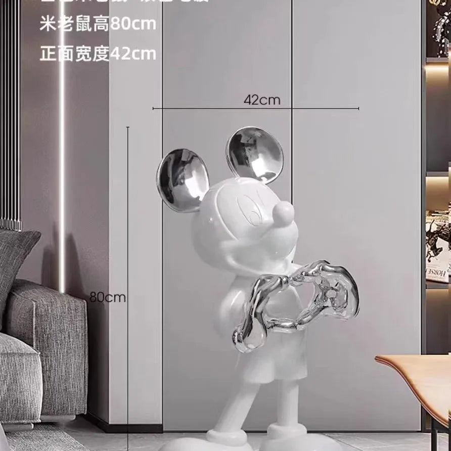 Internet Famous Mickey Mouse Large Resin Ornament Eco-Friendly Painted Floor-Standing for Living Room TV Cabinet Sofa Porch