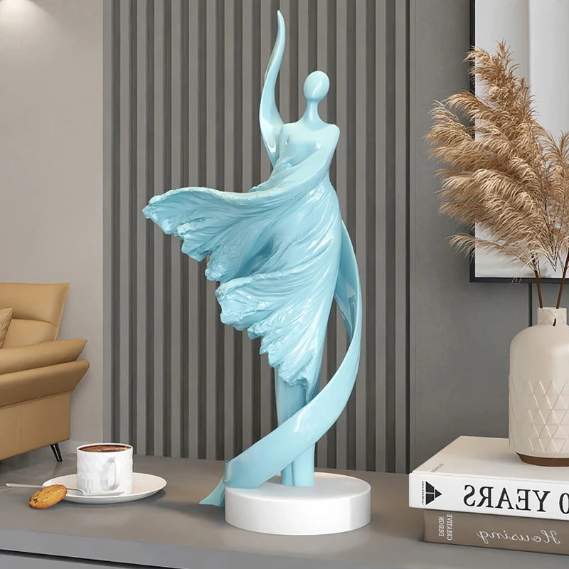 Abstract Resin Figurine Sculpture Modern Golden Character Art Statue Elegant Home Decoration Ornament for Living Room Office