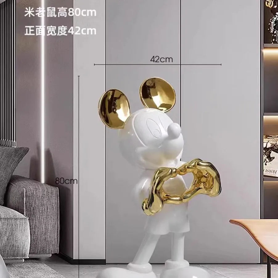 Internet Famous Mickey Mouse Large Resin Ornament Eco-Friendly Painted Floor-Standing for Living Room TV Cabinet Sofa Porch
